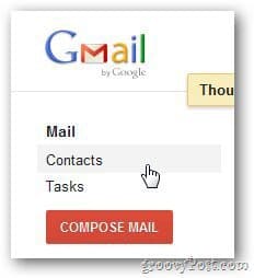 Contacts des groupes Gmail