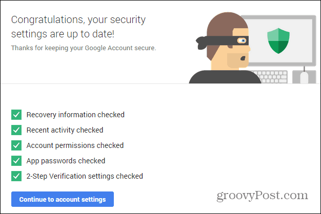 Sprievodca zabezpečením Google je úspešný
