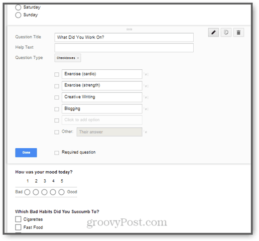 produttività e responsabilità utilizzando documenti di Google e moduli di Google