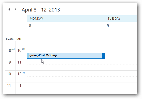 Outlook 2013-kalendertidssone