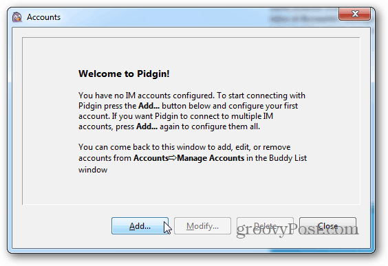 Lägg till Pidgin-konto