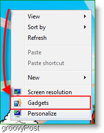 Ανοίξτε τα Windows 7 Gadgets
