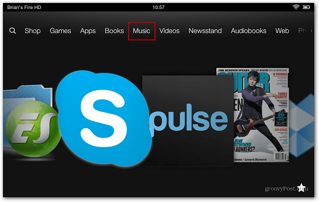 Ekran główny Music Kindle Fire HD