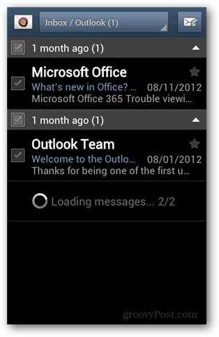 Проверка подлинности outlook android