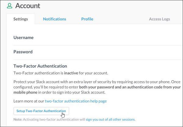 Como adicionar autenticação de dois fatores à sua conta do Slack