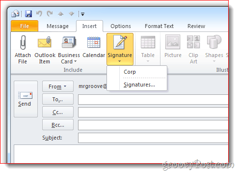 Inserisci Firma Outlook 2010