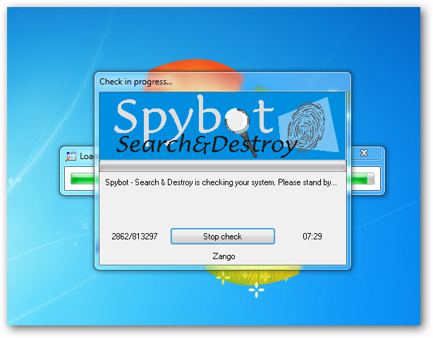 بحث Spybot & مسح المسح الضوئي