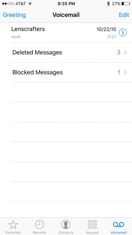 iphone blokkeerde voicemailberichten
