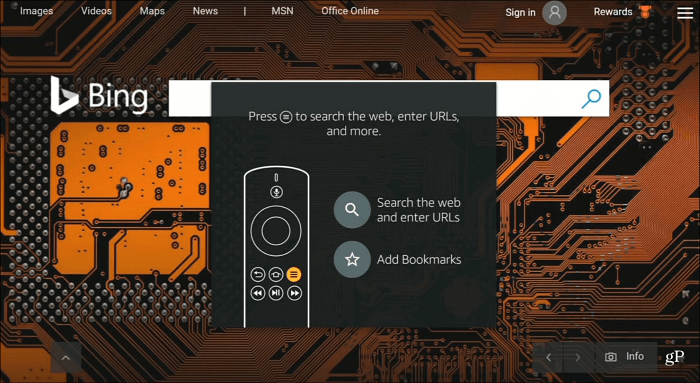 2 Navegador de seda Bing Búsqueda predeterminada Fire TV