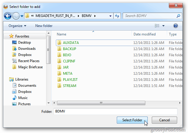 BDMV फ़ोल्डर