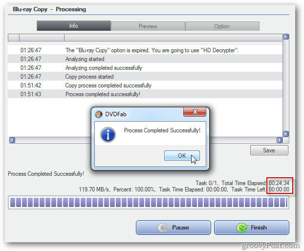 DVDFab process veiksmīgs