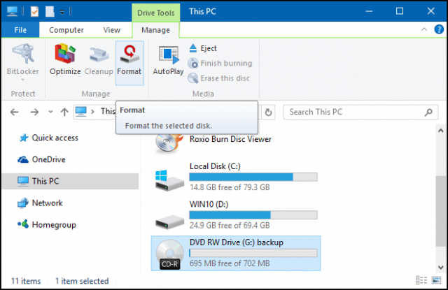 configuration du disque 5