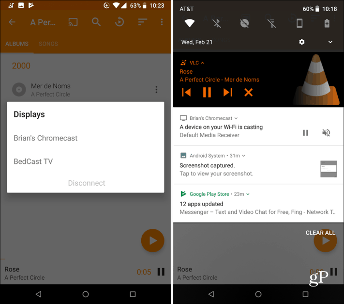 Android VLC Chromecast-støtte