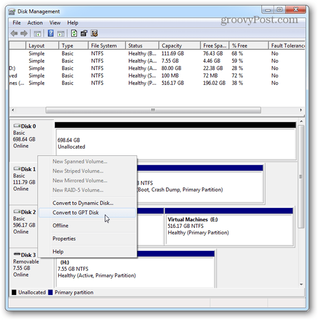 konverter til gpt disk