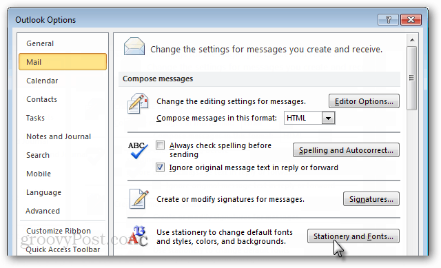 Outlook 2010 e-mailopties