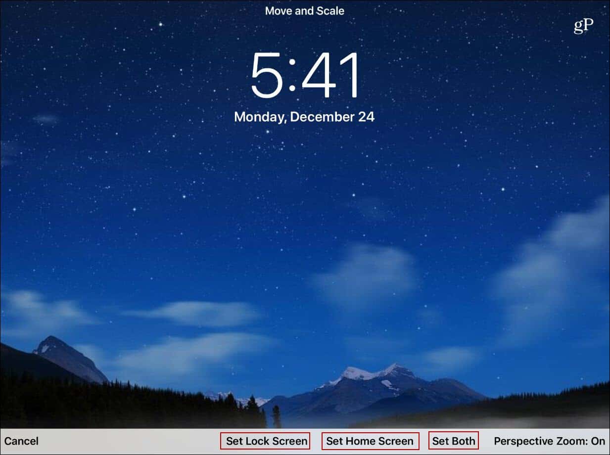 Aseta taustakuvaksi iPad Scale Zoom Lock Screen