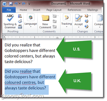 mudar para EUA inglês americano no escritório 2010