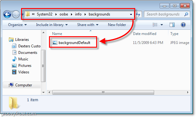 saglabājiet fonu Noklusējums C: WindowsSystem32oobeinfobackgrounds 
