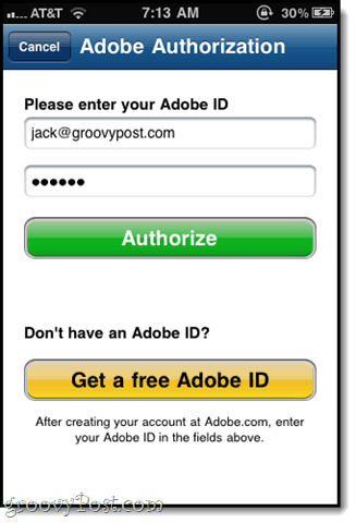 autoriseren met uw Adobe-id