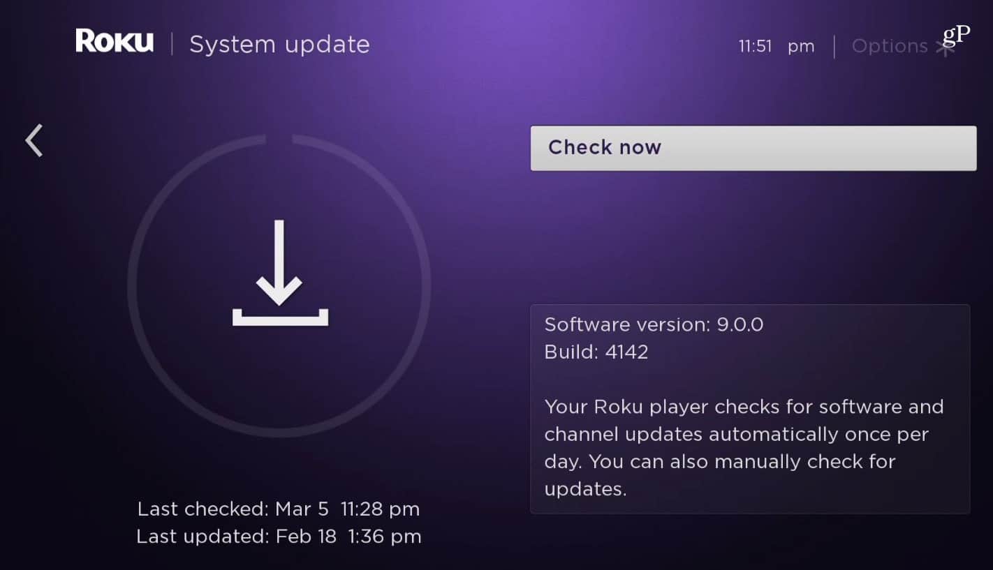 Roku OS-version