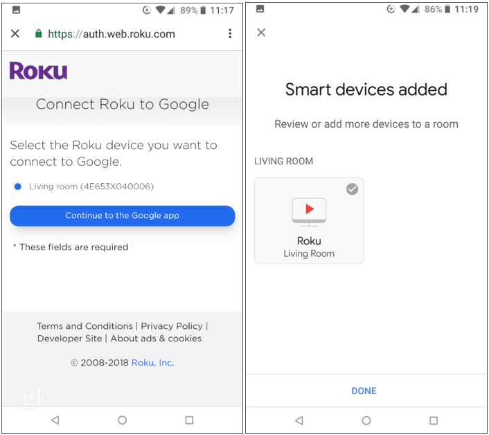 Conecte o Roku com o Google Home