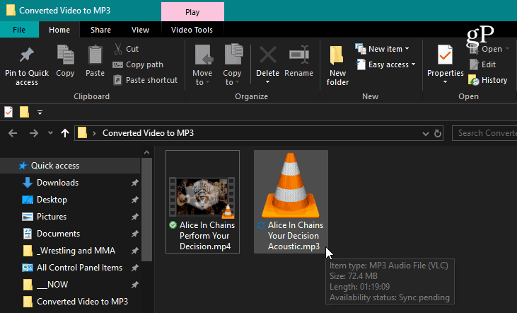 Fertig konvertierte VLC-Datei