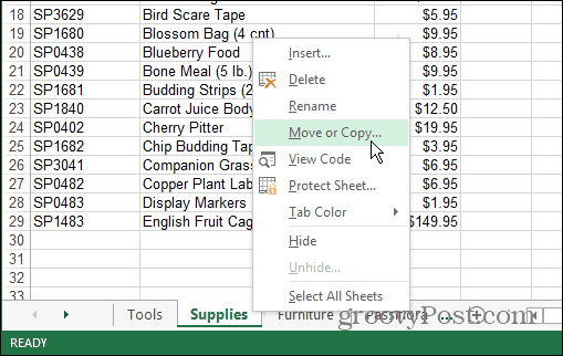 Hvordan kopiere et regneark til Excel-arbeidsbøker