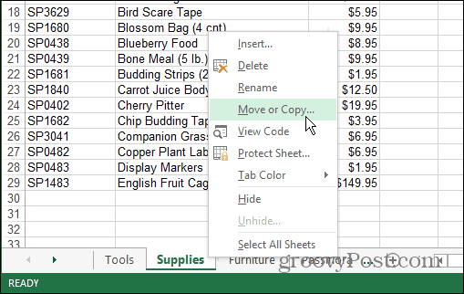 Jak zkopírovat list do sešitu aplikace Excel