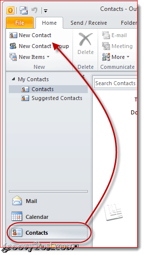 Δημιουργήστε μια vCard στο Outlook 2010