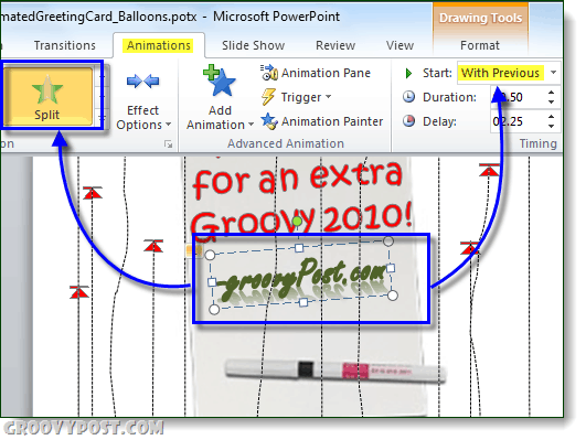 PowerPoint 2010 εφέ πρότυπο κάρτας ευχετήριες κάρτες