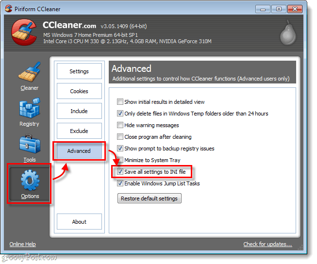 CCleaner INI