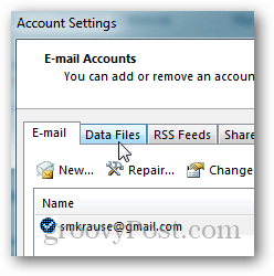 วิธีสร้างไฟล์ pst สำหรับ outlook 2013 - คลิกไฟล์ข้อมูล