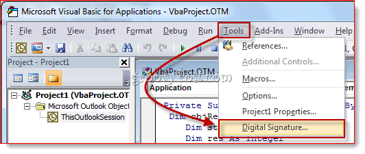 Office 2010で自己署名デジタル証明書を作成する `