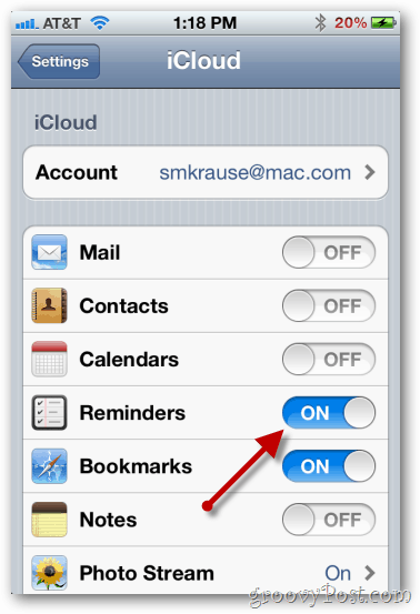 activer les rappels icloud iphone