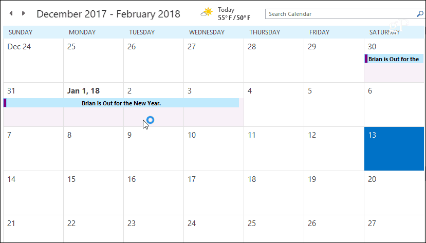 3 tempo libero sul calendario