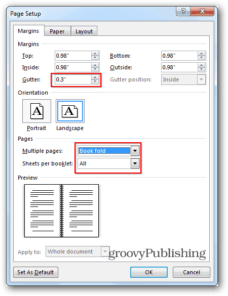 Brožúry Word 2013 kniha skladaná