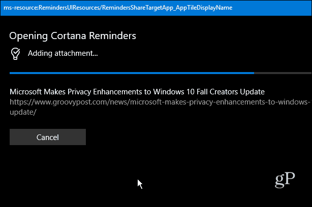 เพิ่มไปยัง cortana