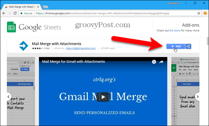 Installer Mail Merge-tillegg