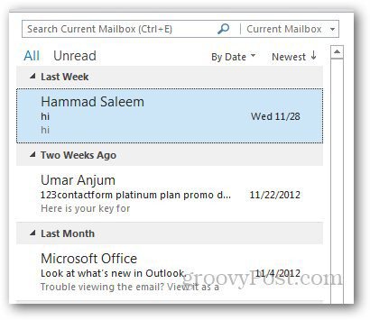 Come personalizzare l'anteprima dei messaggi in Outlook 2013