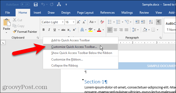 Cómo personalizar la barra de herramientas de acceso rápido de Microsoft  Office