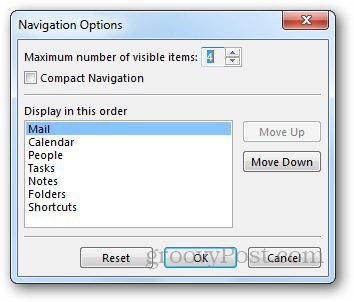 Navigatievenster Outlook 3