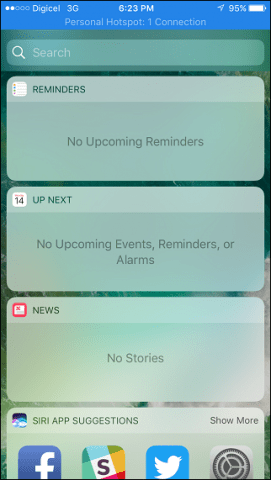 Widgets aanpassen in iOS 10