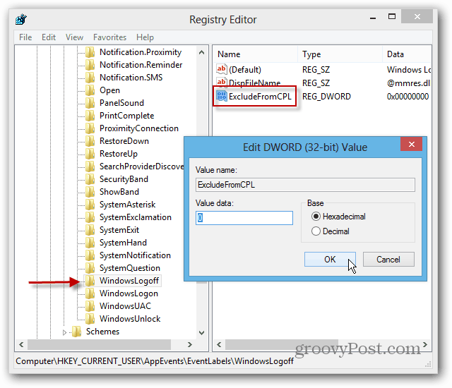 WindowsLogon ExludeFromCPL