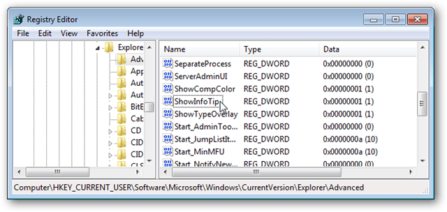 Windows Showinfo tip