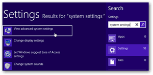 Windows 8設定検索 Windows 8設定検索