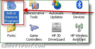 プログラムの追加または削除Windows XP