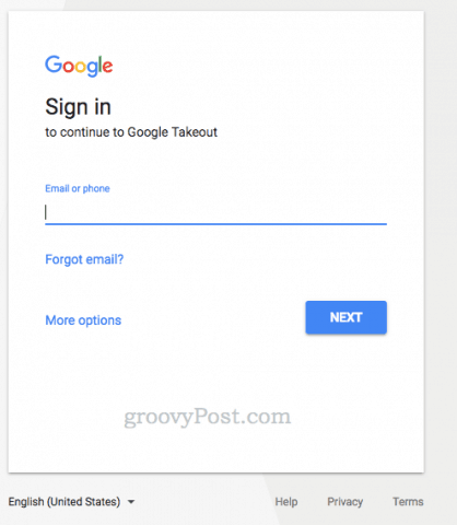 google takeout login