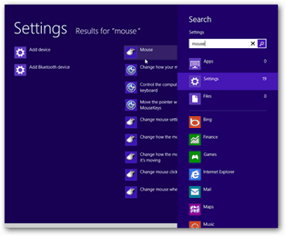 ustawienia myszy systemu Windows 8