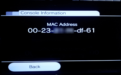 encontrar la dirección mac de wii