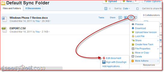 Zoho Office och Box.net Syncing